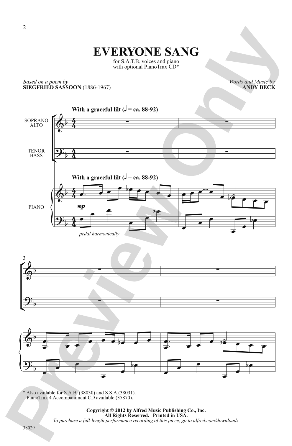 Everyone Sang: SATB Choral Octavo