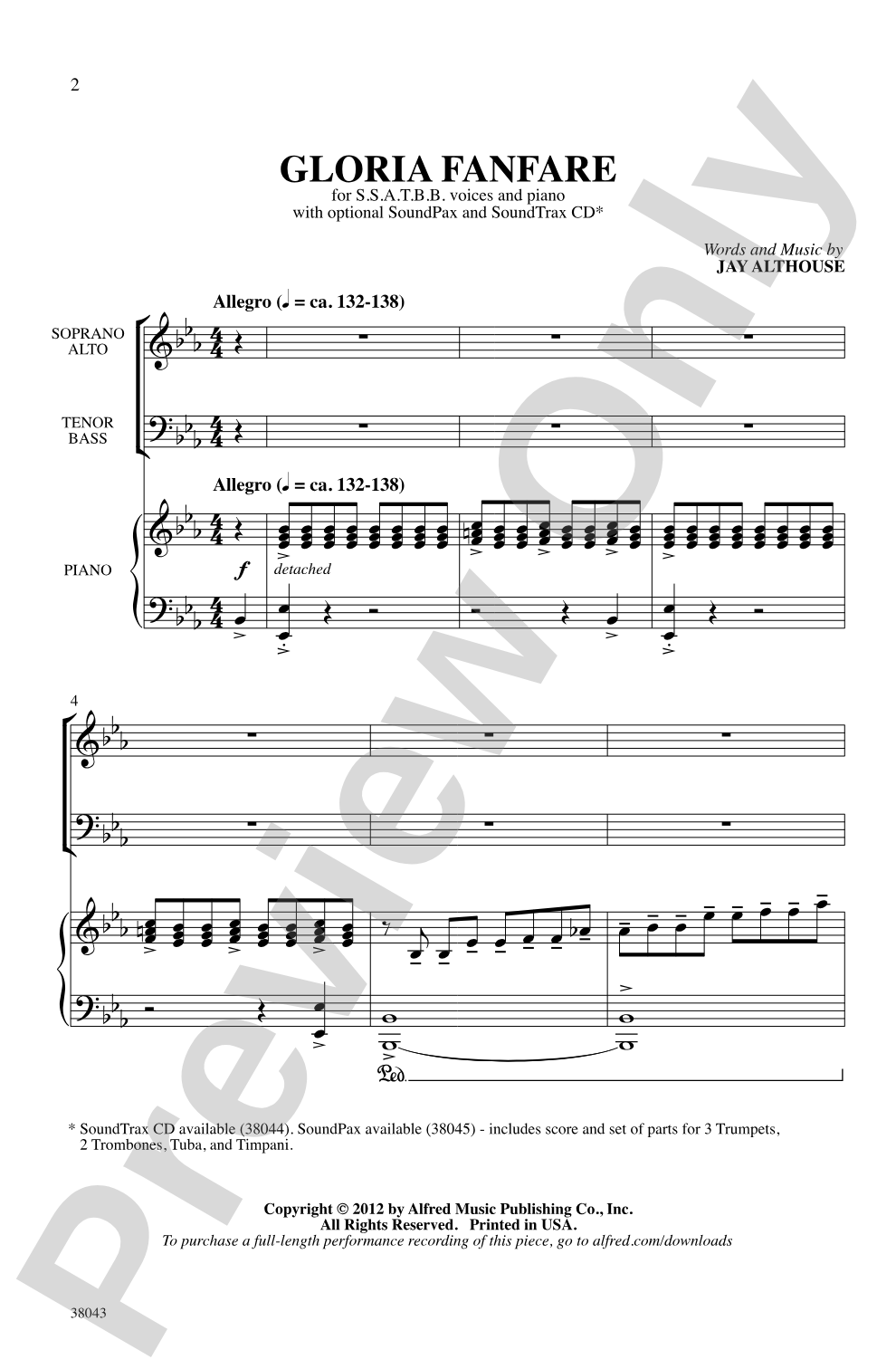 Gloria Fanfare: SSATBB Choral Octavo