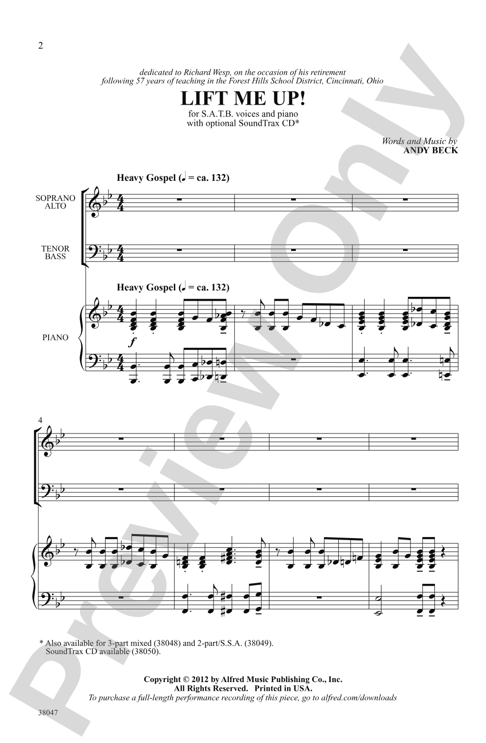 Lift Me Up!: SATB Choral Octavo