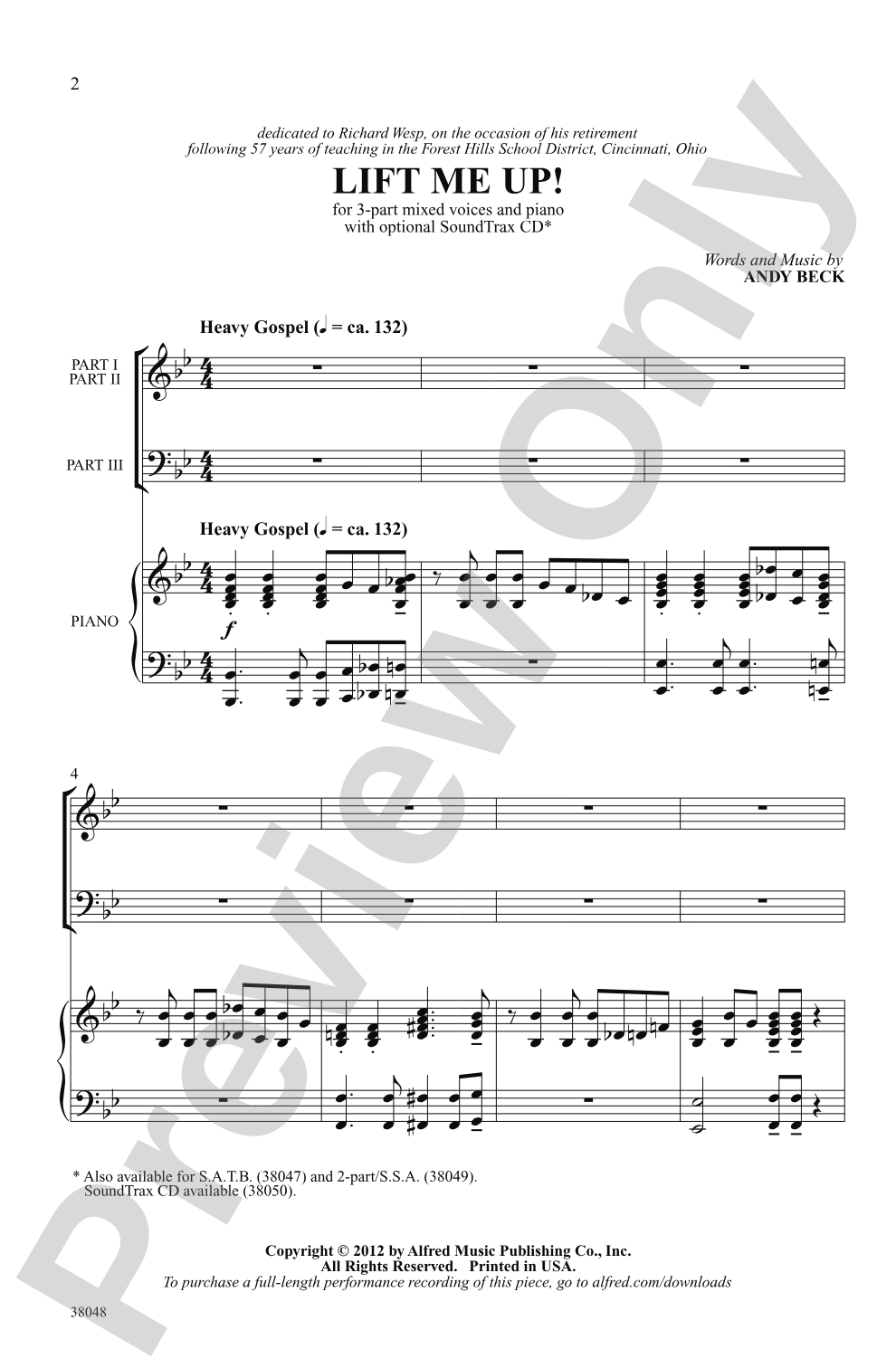 Lift Me Up!: 3-Part Mixed Choral Octavo