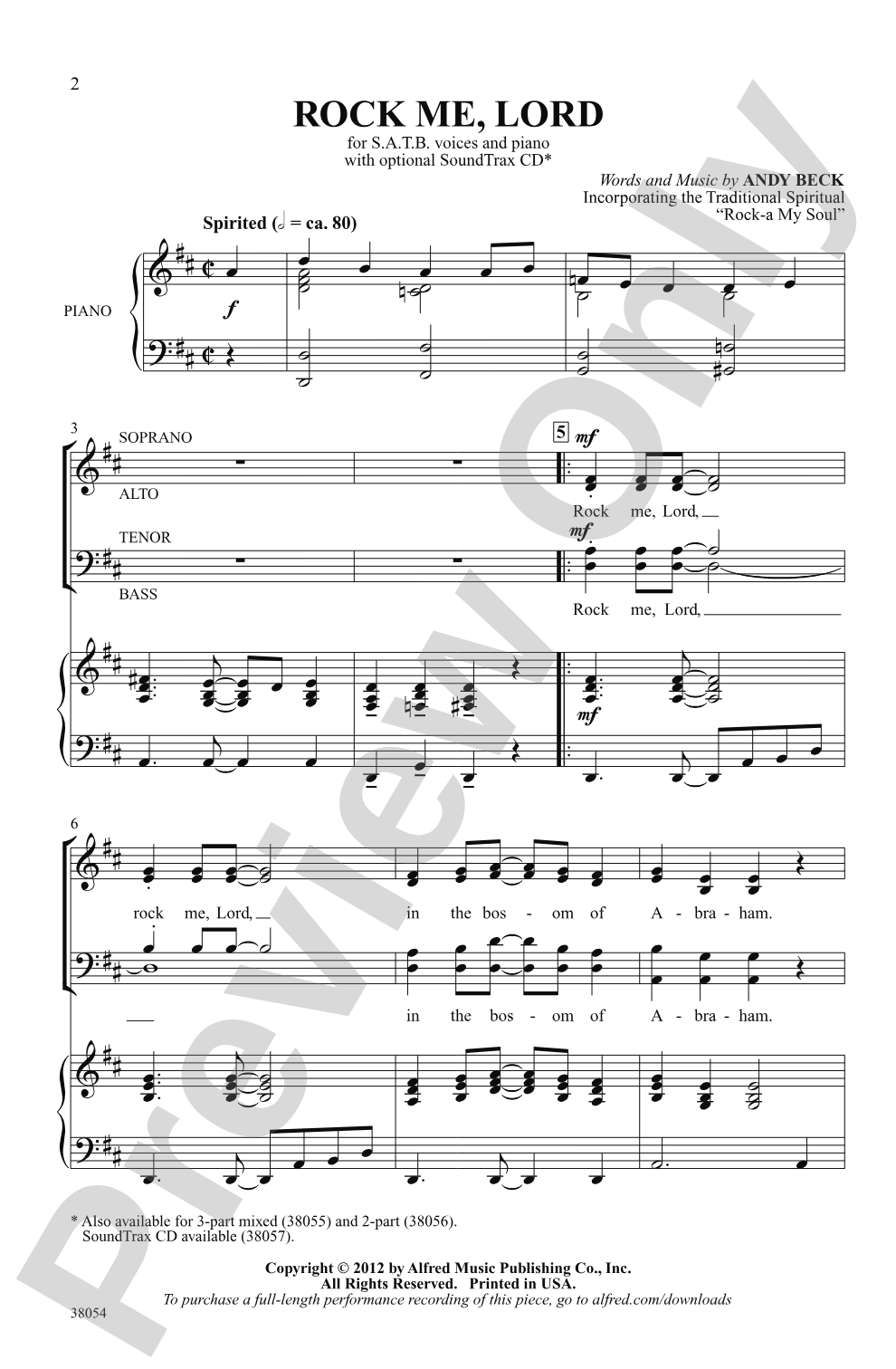 Rock Me, Lord: SATB Choral Octavo