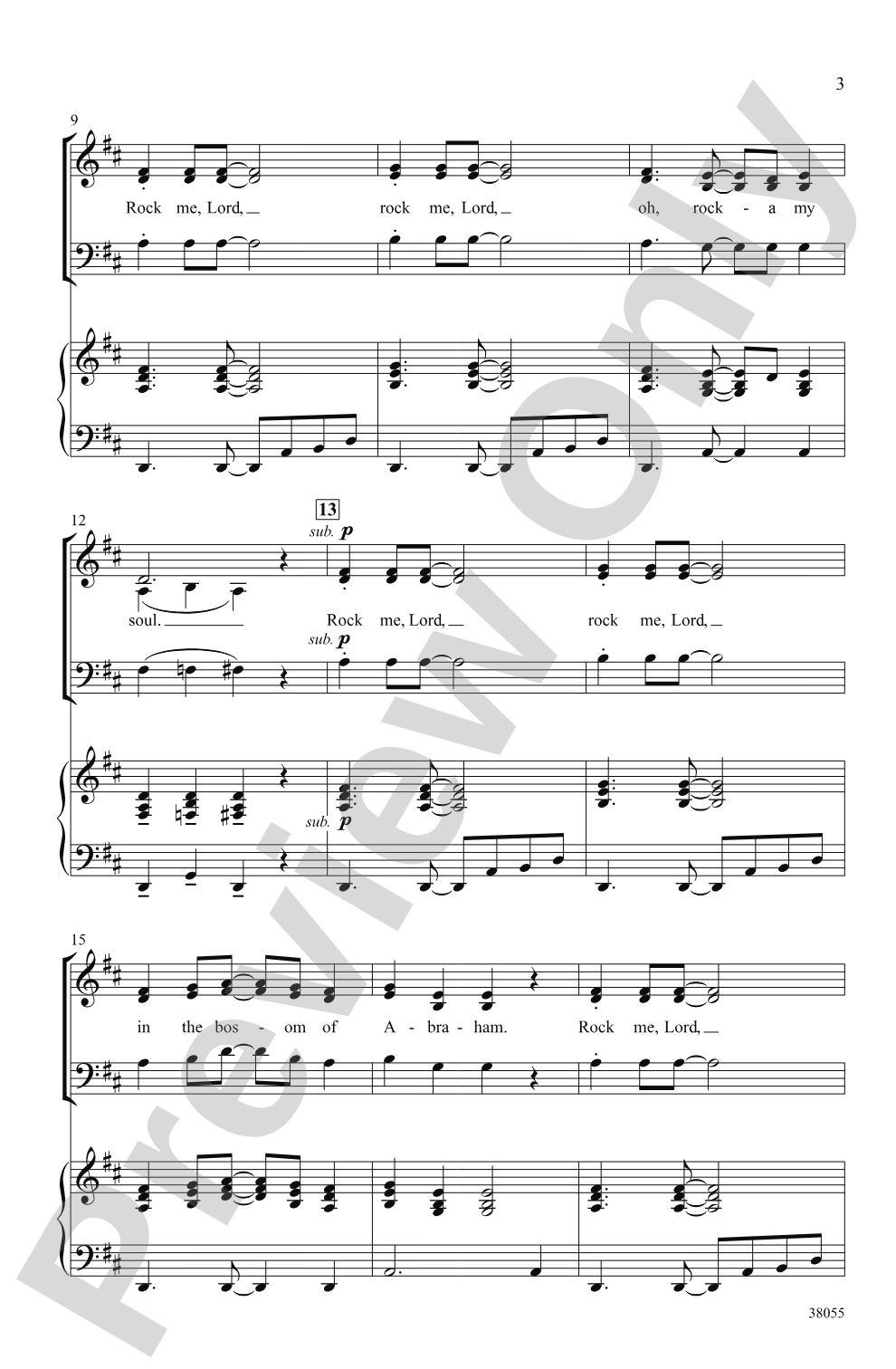 Rock Me, Lord: 3-Part Mixed Choral Octavo