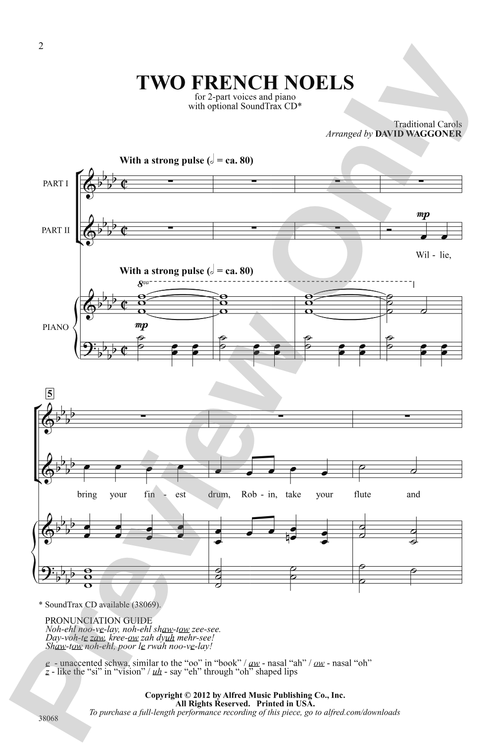 Two French Noels: 2-Part Choral Octavo