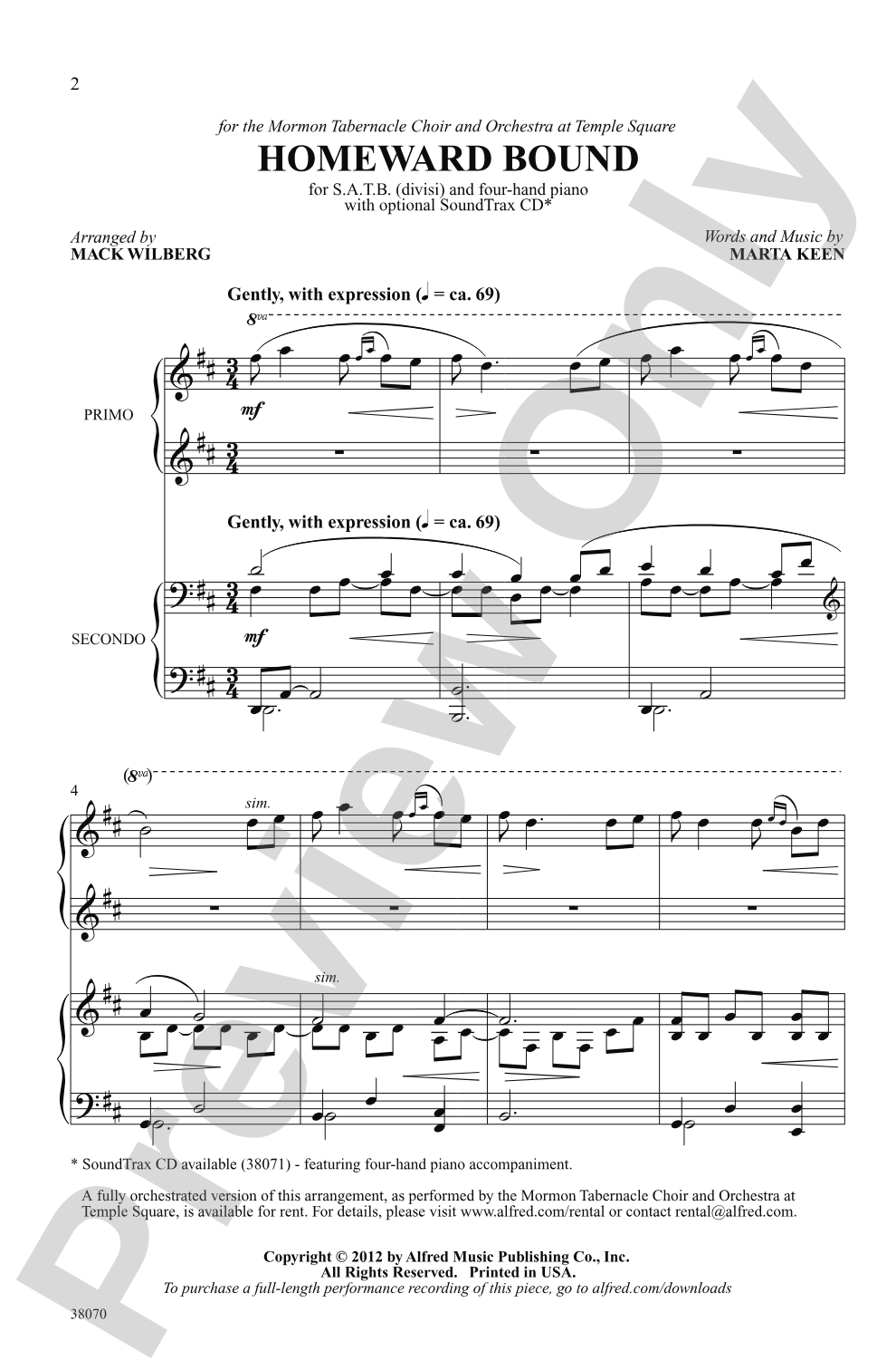 Homeward Bound: SATB divisi Choral Octavo