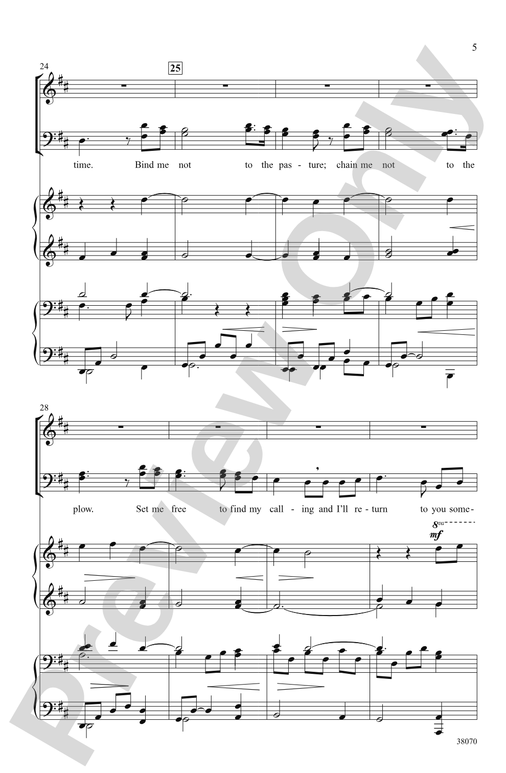 Homeward Bound: SATB divisi Choral Octavo