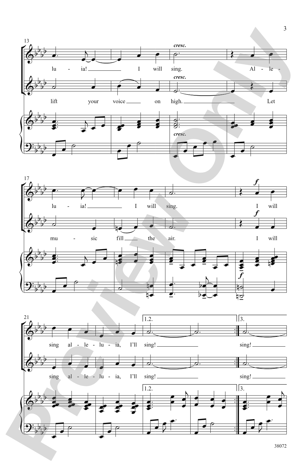 Alleluia! I Will Sing: 2-Part Choral Octavo
