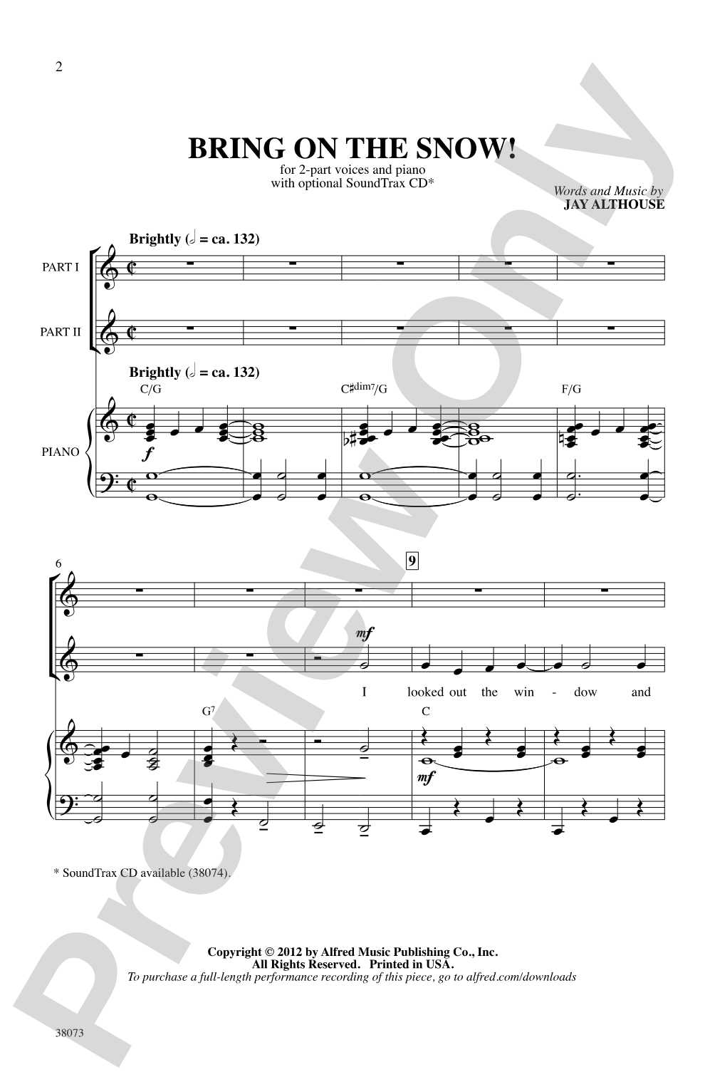 Bring On the Snow!: 2-Part Choral Octavo