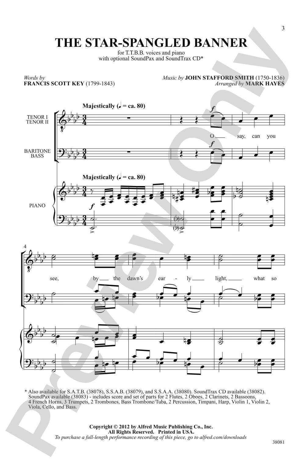 The Star-Spangled Banner: TTBB Choral Octavo