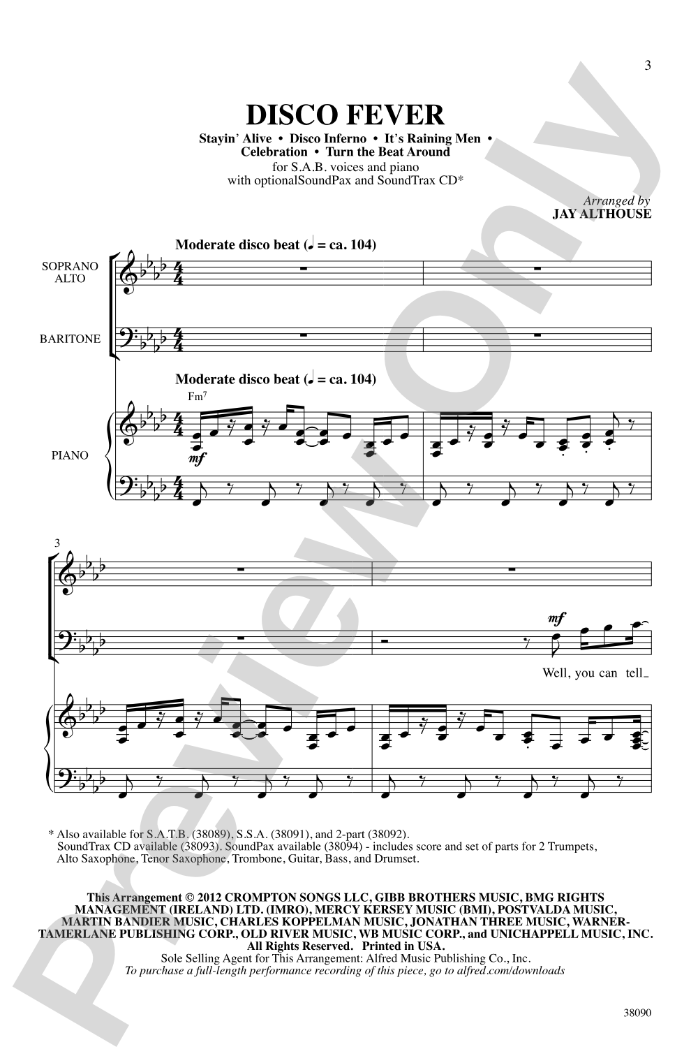 Disco Fever: SAB Choral Octavo