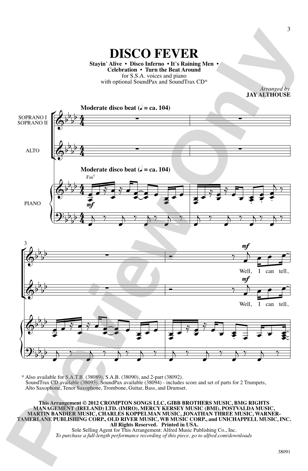 Disco Fever: SSA Choral Octavo