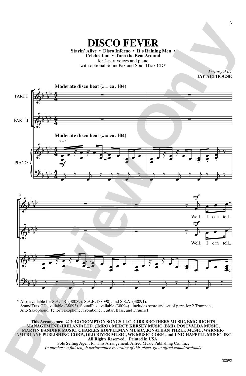 Disco Fever: 2-Part Choral Octavo