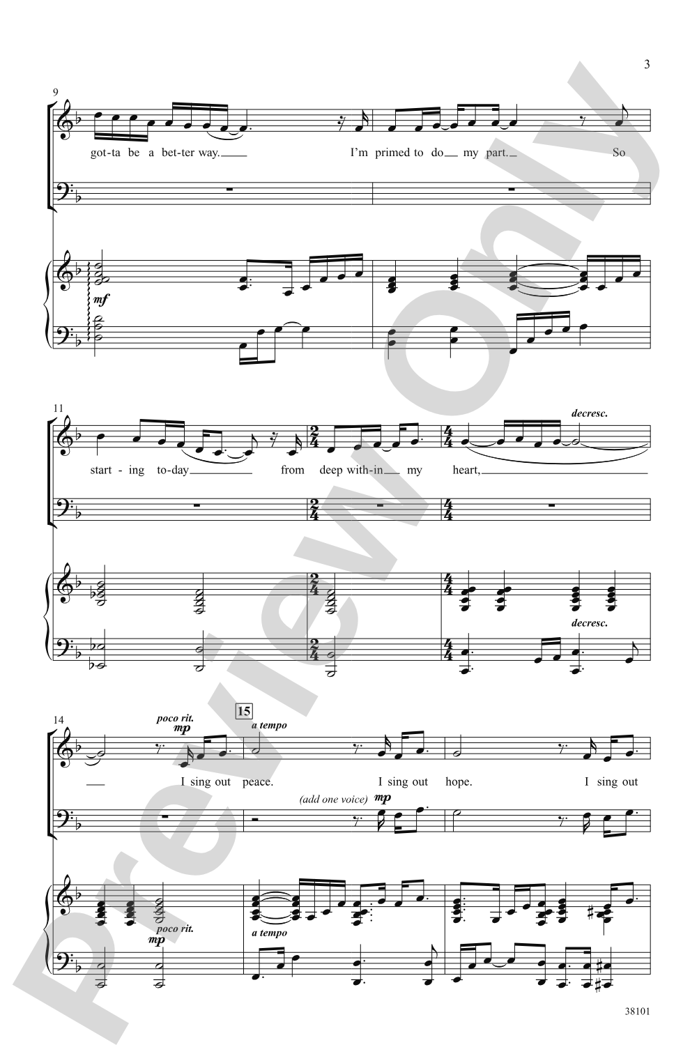 I Sing Out: SAB Choral Octavo