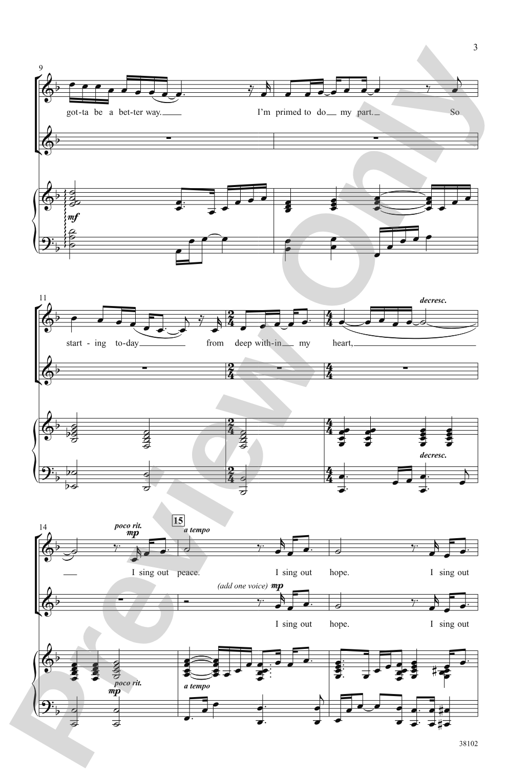 I Sing Out: SSAA Choral Octavo