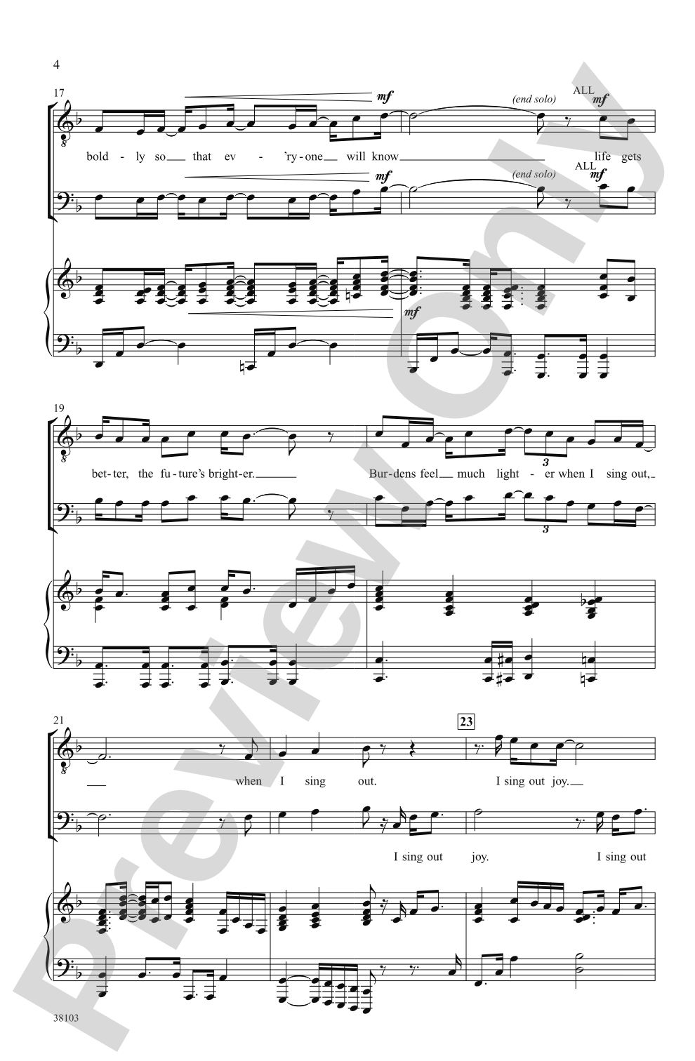 I Sing Out: TTBB Choral Octavo