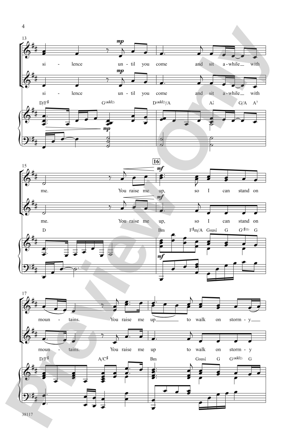 You Raise Me Up: SSA Choral Octavo