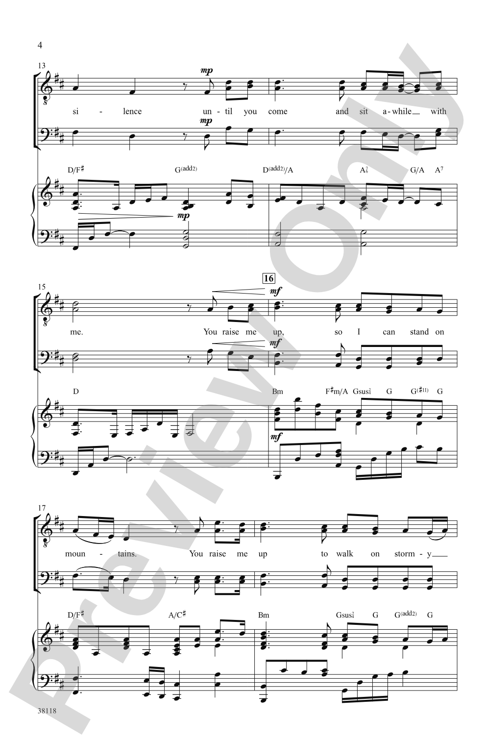 You Raise Me Up: TTBB Choral Octavo