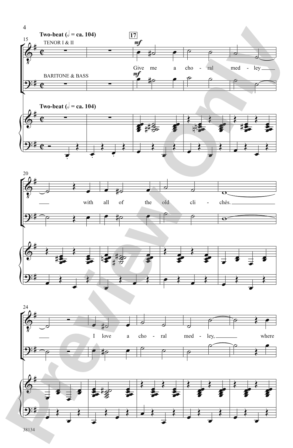 Give Me a Choral Medley!: TTBB Choral Octavo