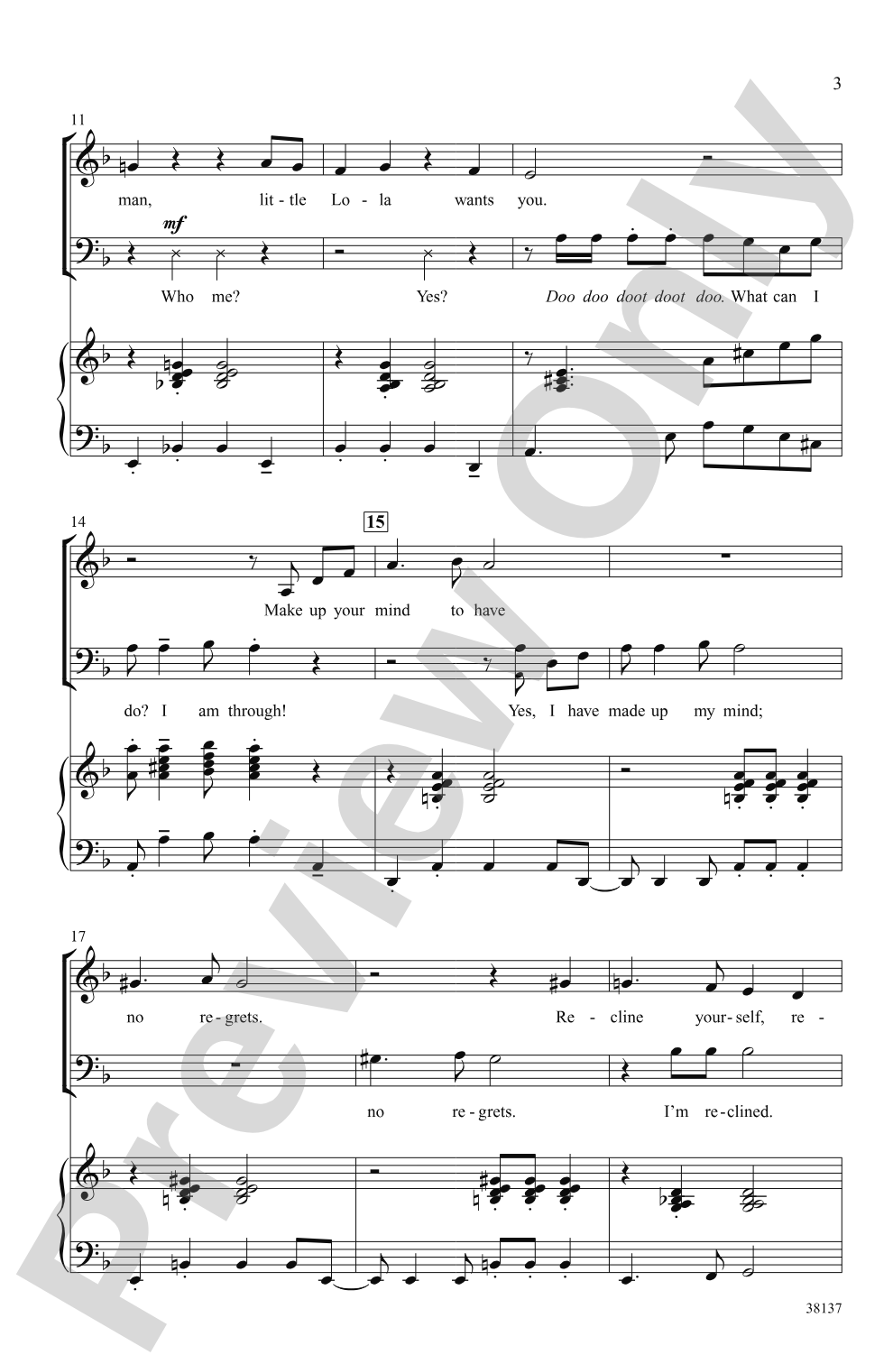 Whatever Lola Wants (Lola Gets) (from the musical <i>Damn Yankees</i>): SAB Choral Octavo