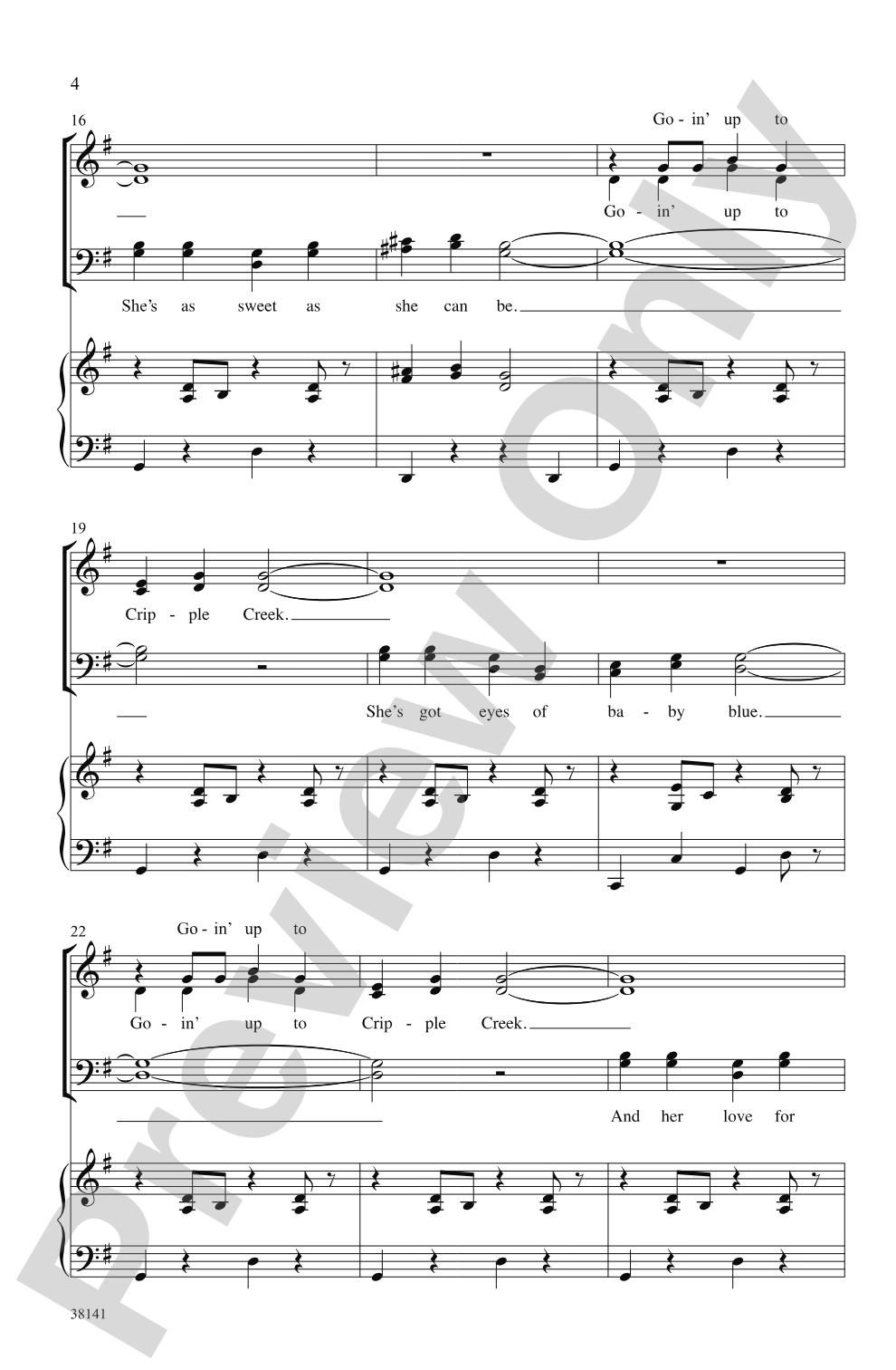 Cripple Creek: SATB Choral Octavo