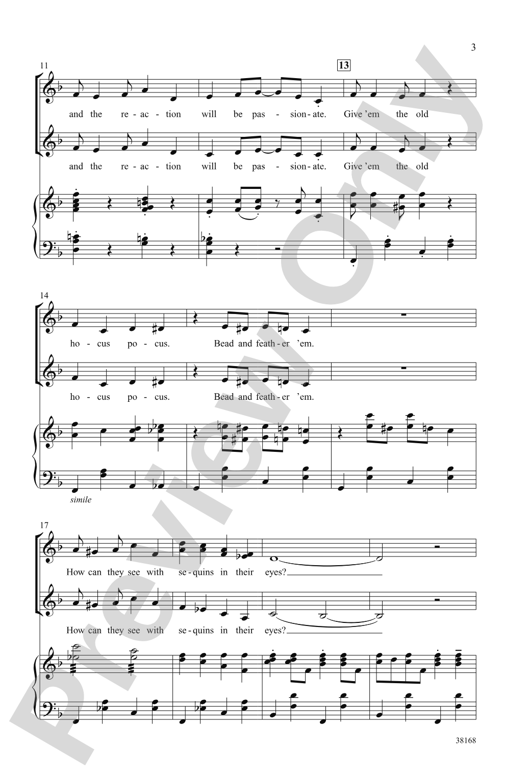 Razzle Dazzle (from the musical <i>Chicago</i>): SSA Choral Octavo