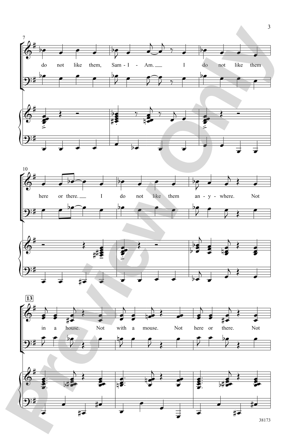 Green Eggs and Ham (from <i>Seussical the Musical</i>): 3-Part Mixed Choral Octavo