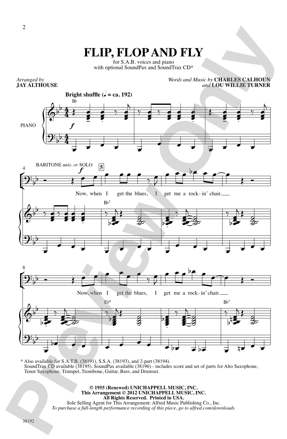 Flip, Flop and Fly: SAB Choral Octavo