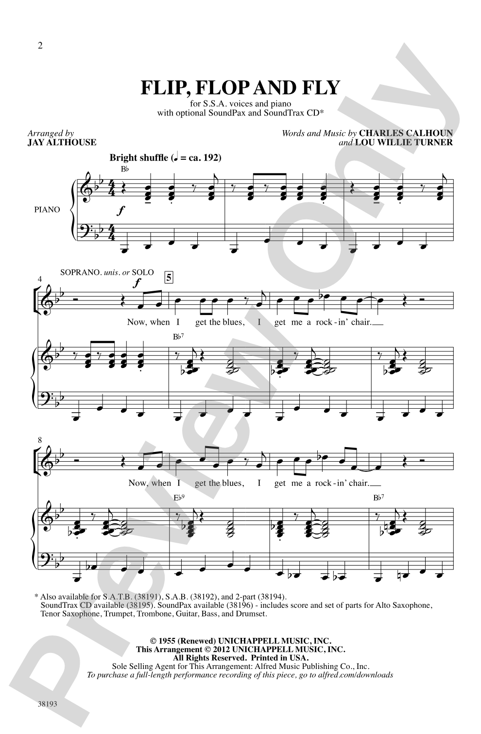 Flip, Flop and Fly: SSA Choral Octavo