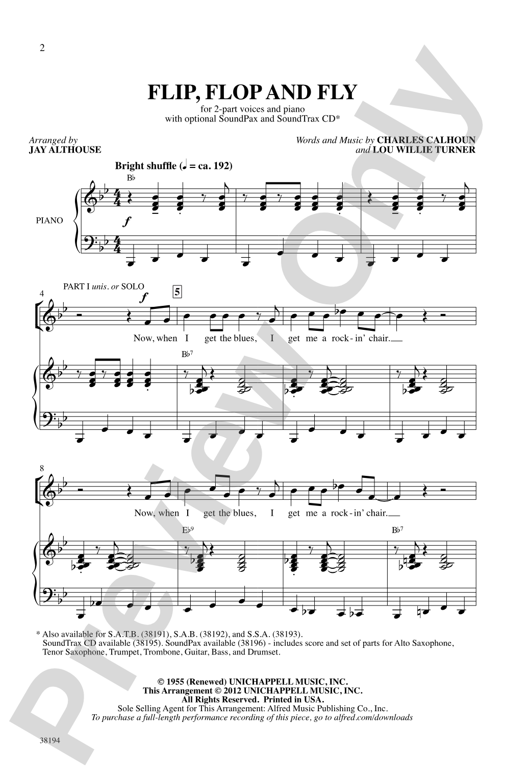 Flip, Flop and Fly: 2-Part Choral Octavo