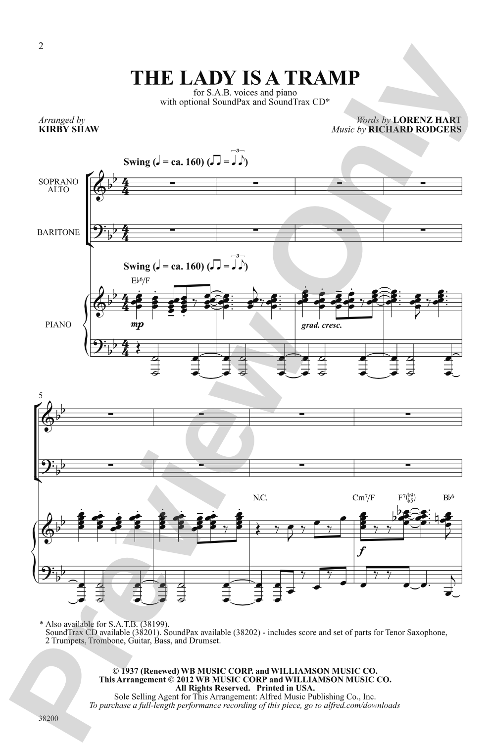 The Lady Is a Tramp: SAB Choral Octavo