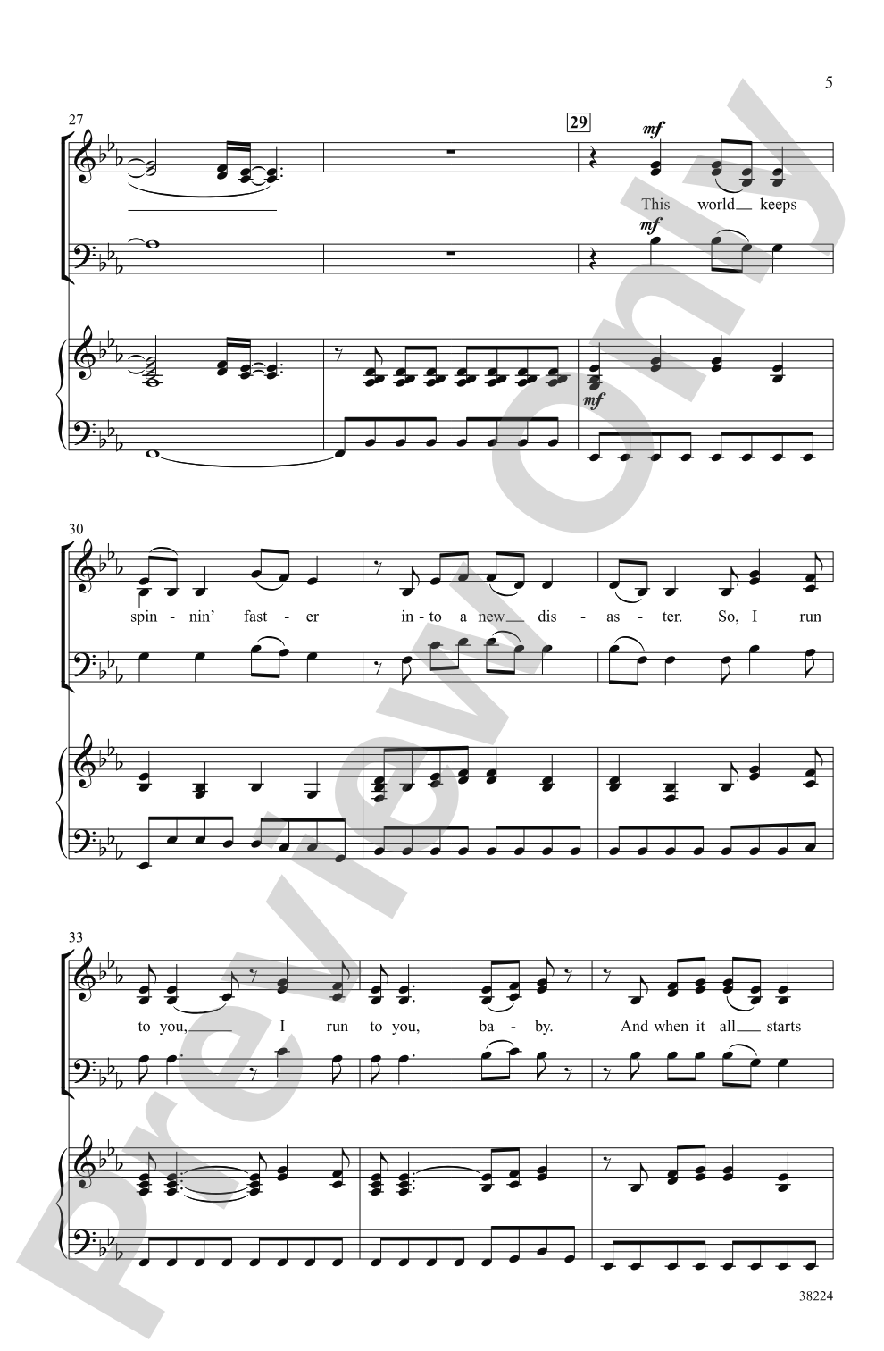 I Run to You: The Hits of Lady Antebellum: SAB Choral Octavo