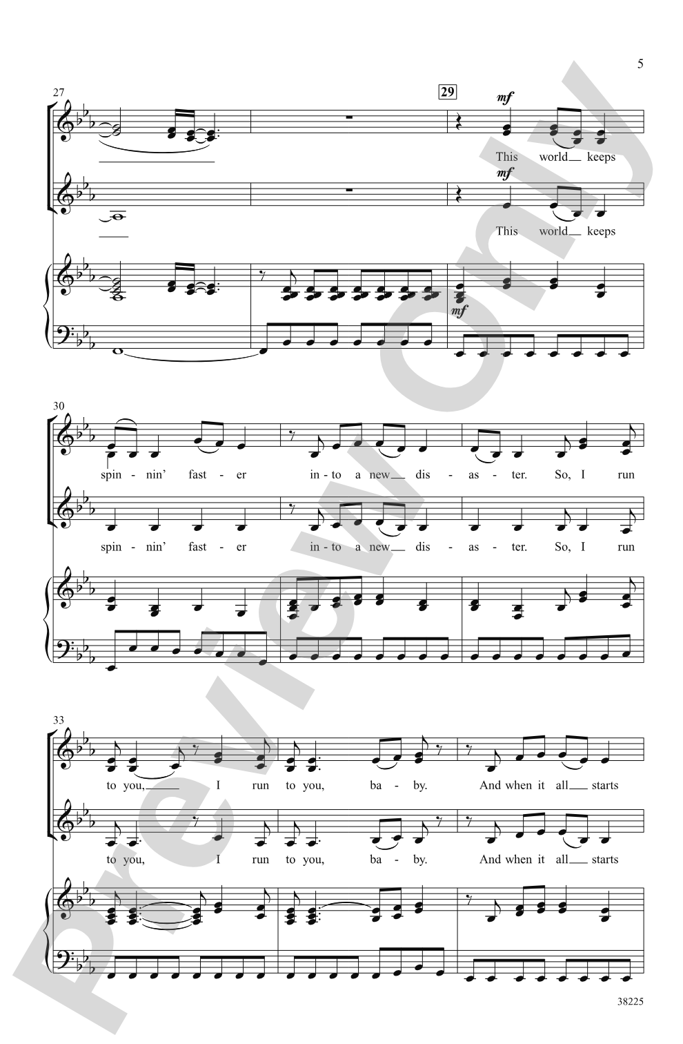 I Run to You: The Hits of Lady Antebellum: SSA Choral Octavo