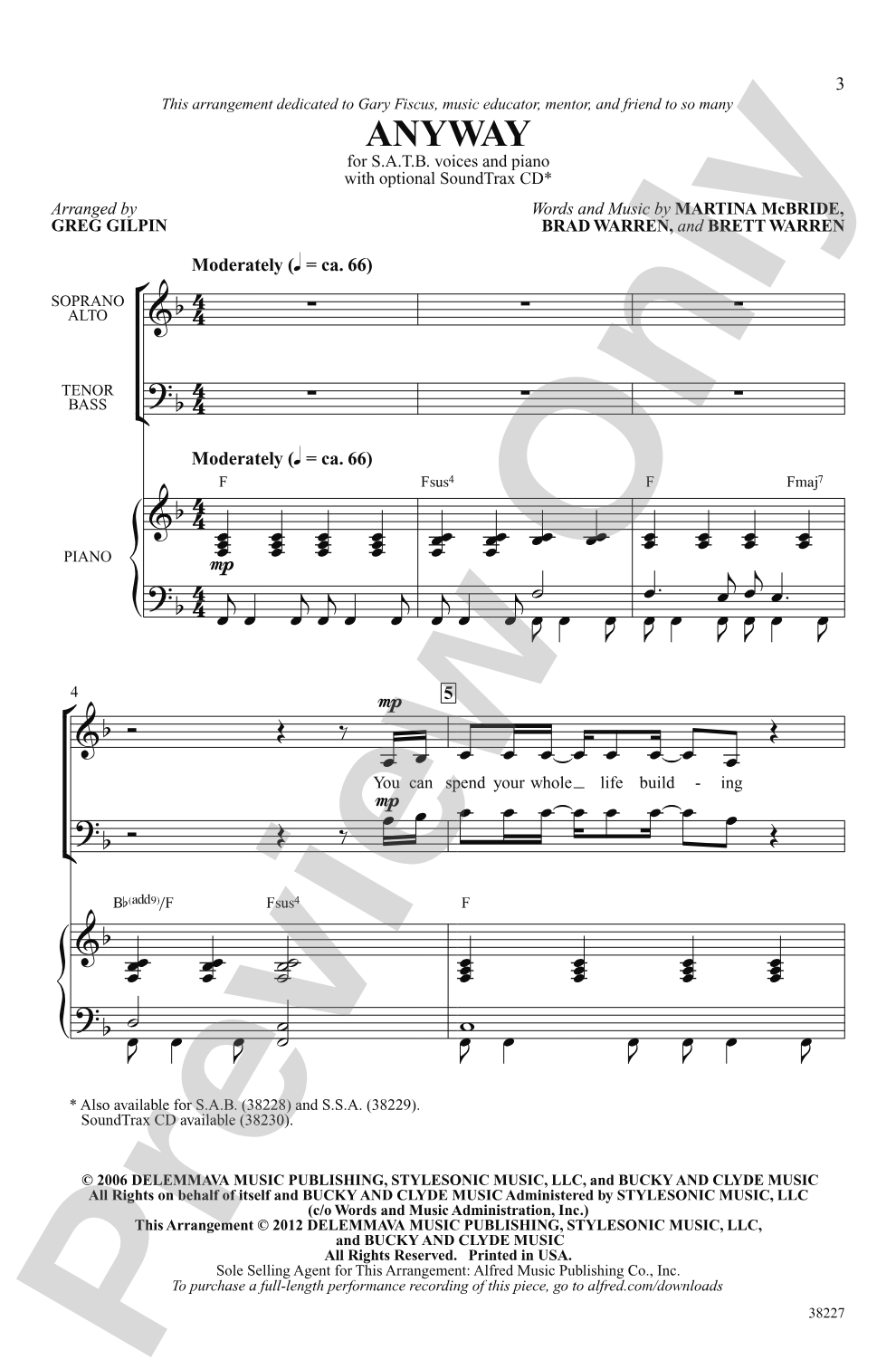 Anyway: SATB Choral Octavo