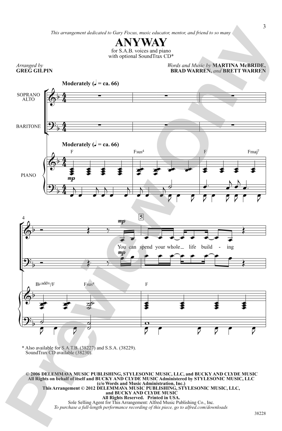 Anyway: SAB Choral Octavo