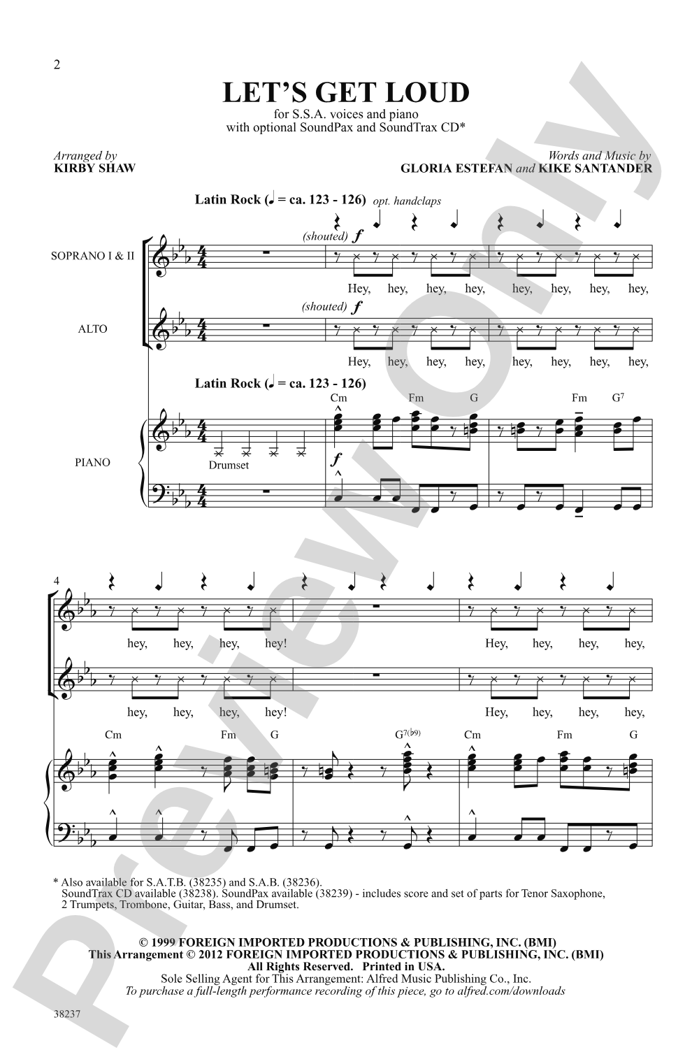 Let's Get Loud: SSA Choral Octavo