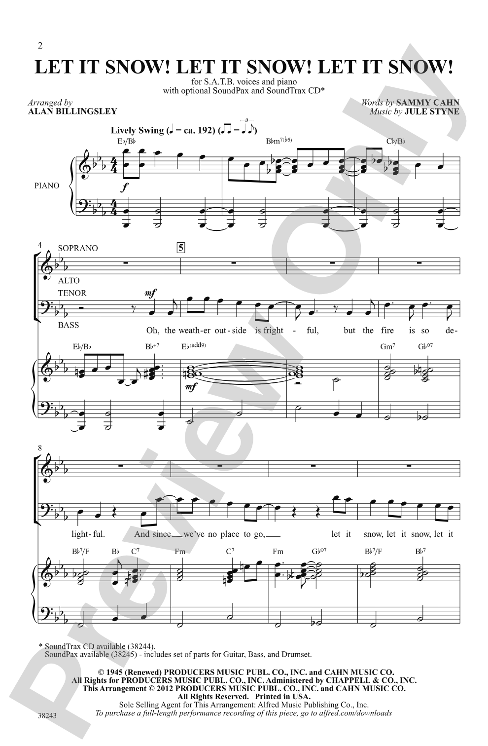 Let It Snow! Let It Snow! Let It Snow!: SATB Choral Octavo