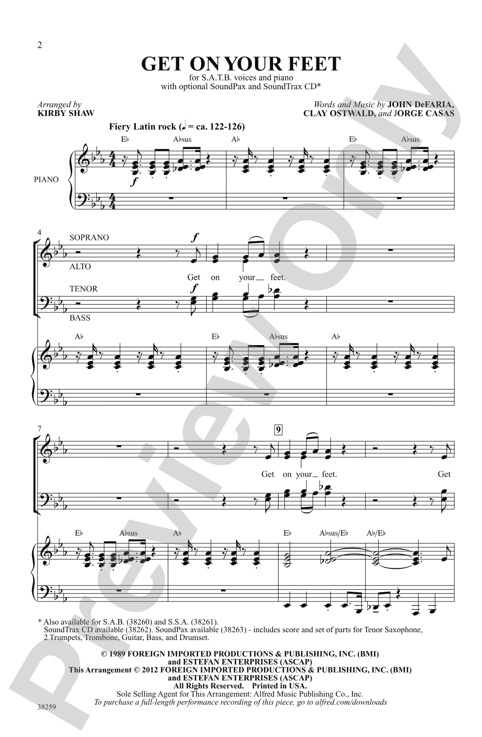 Get On Your Feet: SATB Choral Octavo
