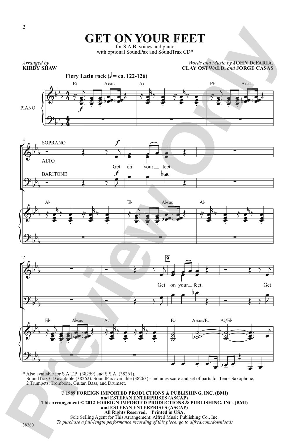 Get On Your Feet: SAB Choral Octavo
