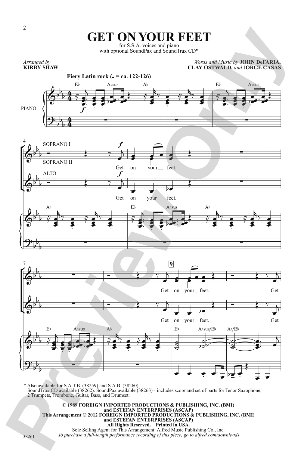 Get On Your Feet: SSA Choral Octavo