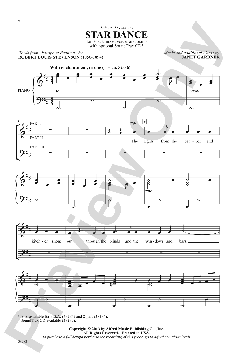 Star Dance: 3-Part Mixed (with Opt. Baritone) Choral Octavo