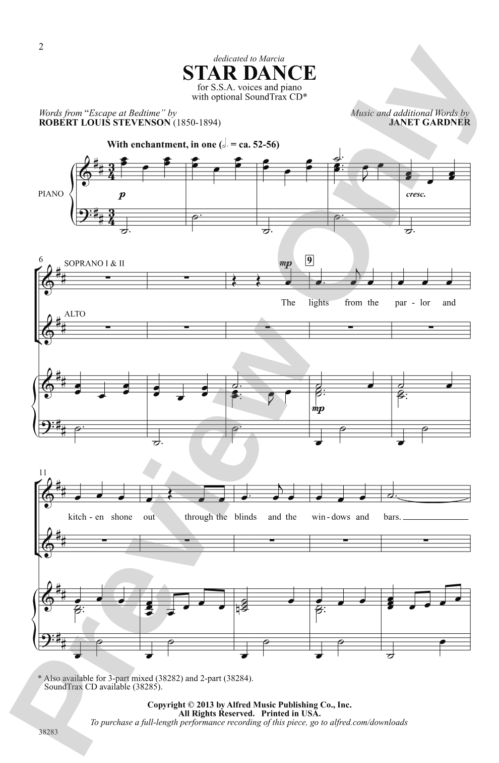 Star Dance: SSA Choral Octavo