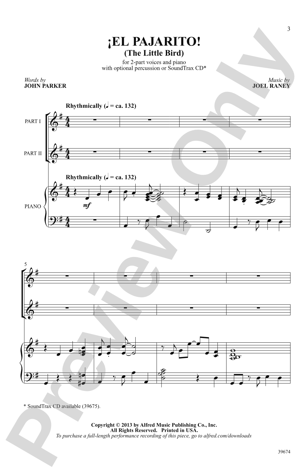 ¡El Pajarito!: 2-Part Choral Octavo