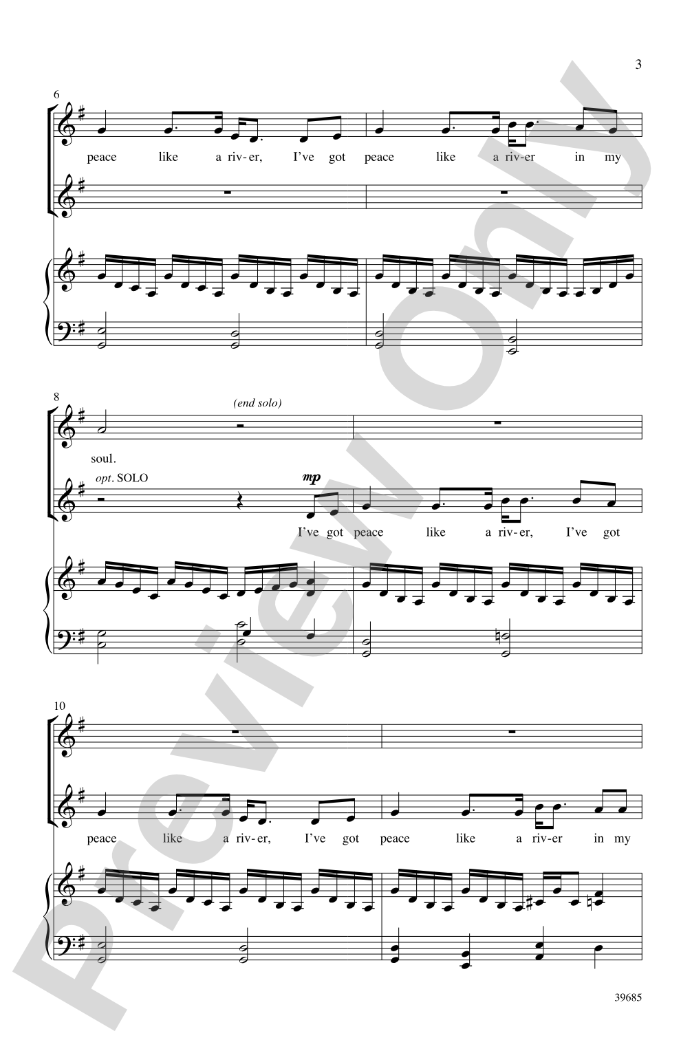 Peace Like a River: SSA Choral Octavo