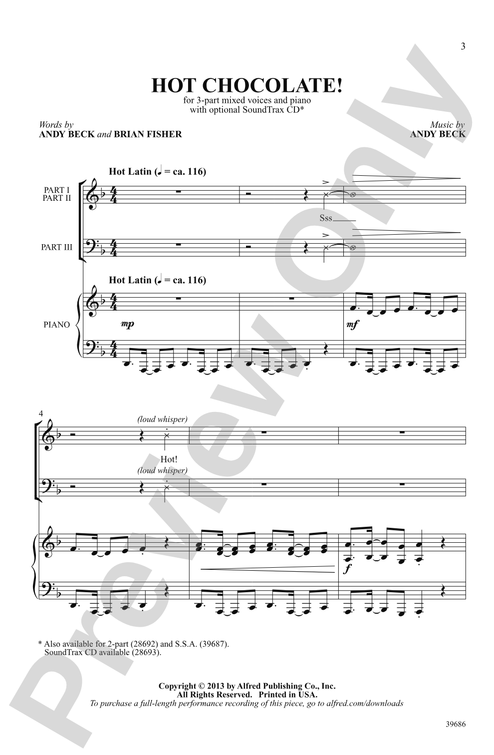 Hot Chocolate!: 3-Part Mixed Choral Octavo