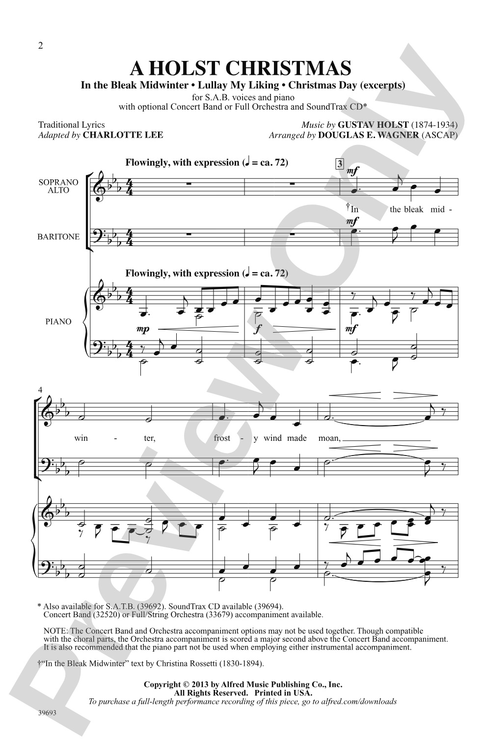 A Holst Christmas: SAB Choral Octavo