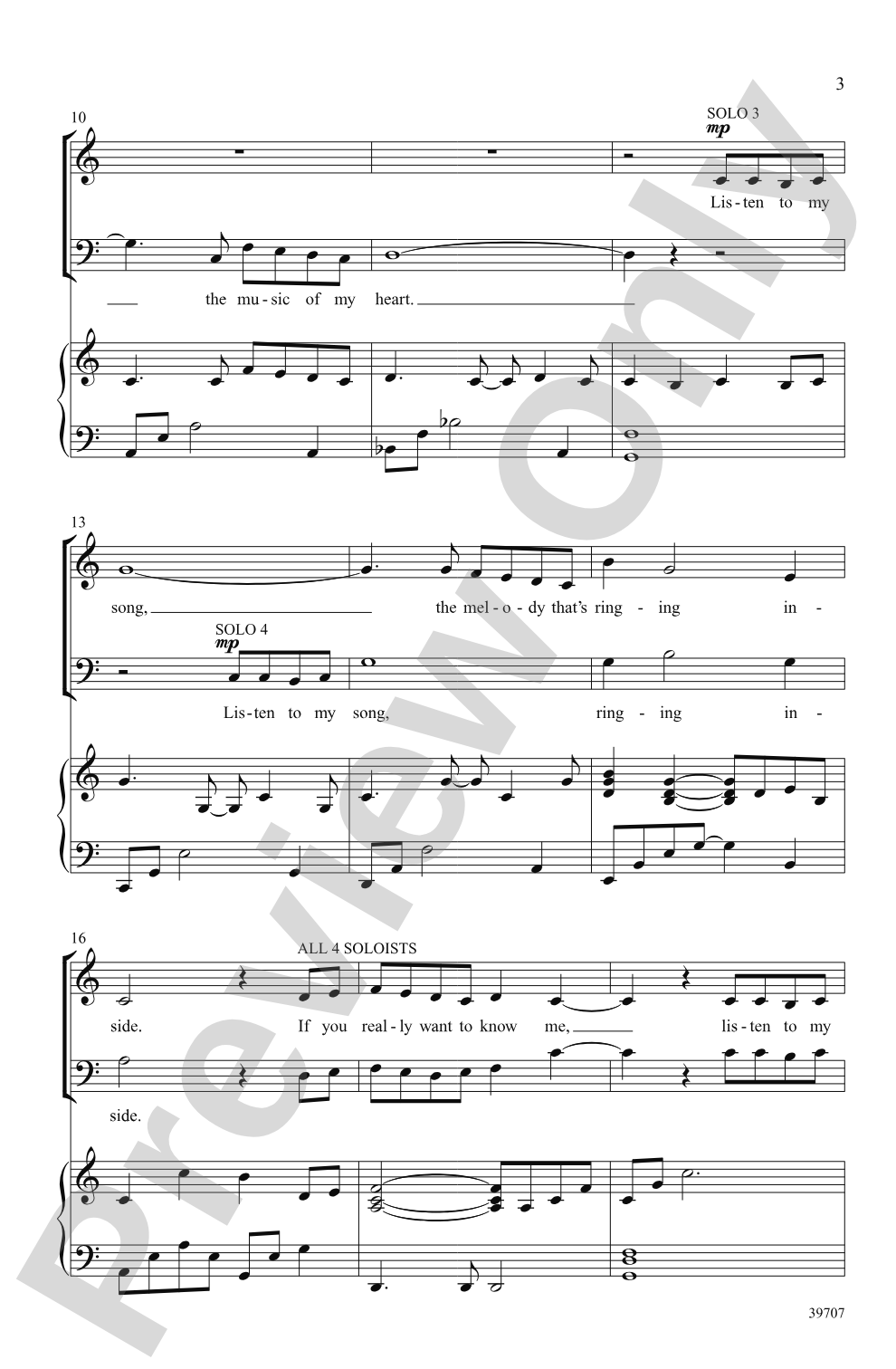 Listen to My Song: SAB Choral Octavo