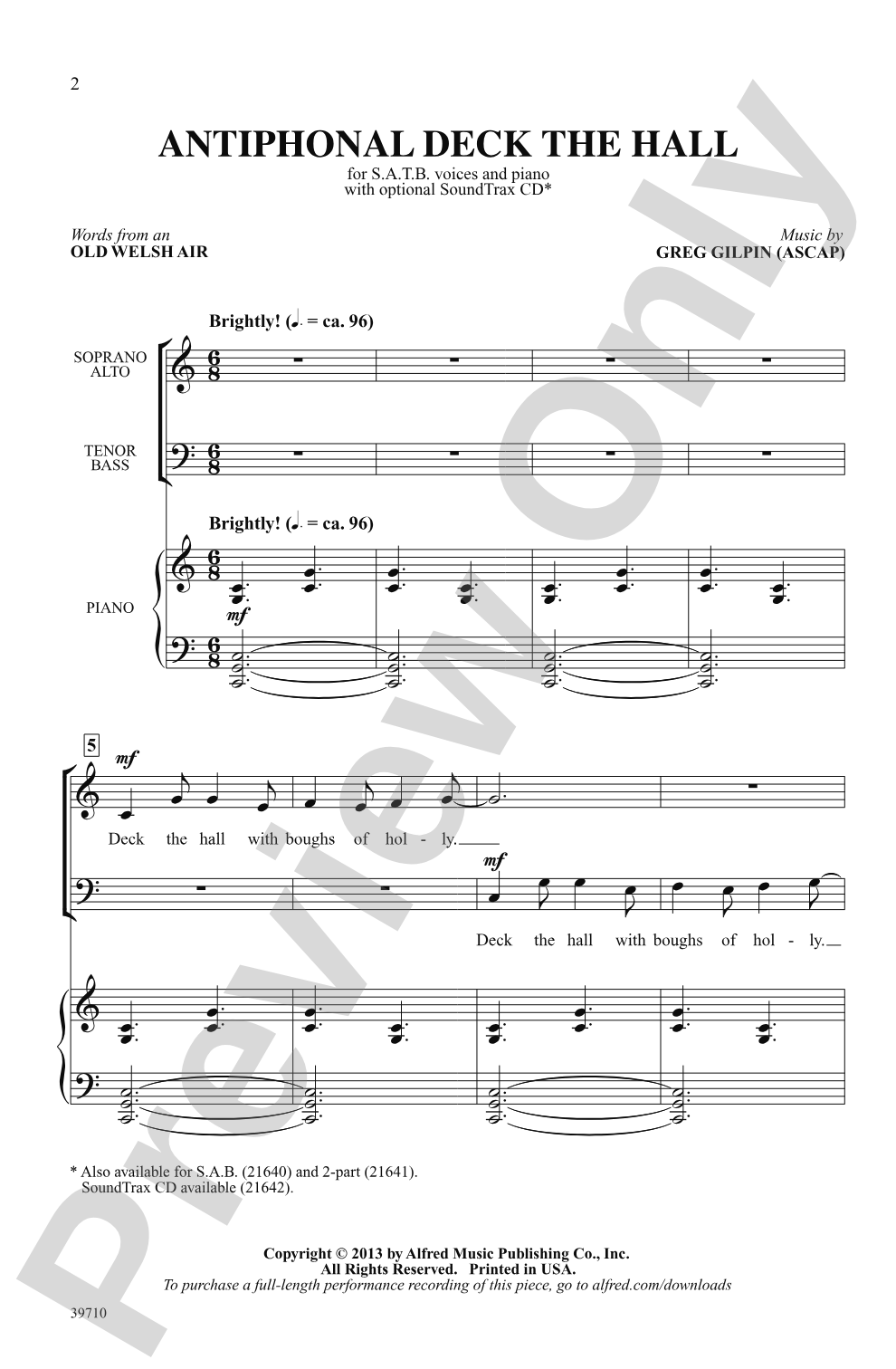 Antiphonal Deck the Hall: SATB Choral Octavo