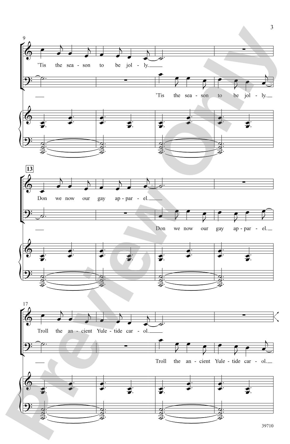 Antiphonal Deck the Hall: SATB Choral Octavo