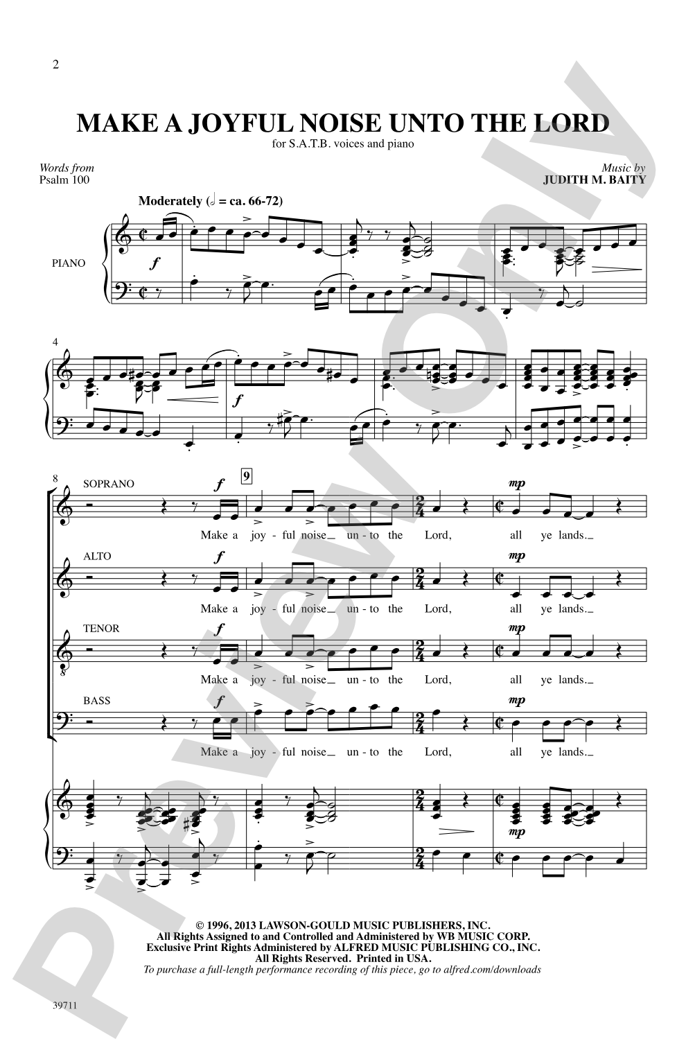 Make a Joyful Noise Unto the Lord: SATB Choral Octavo