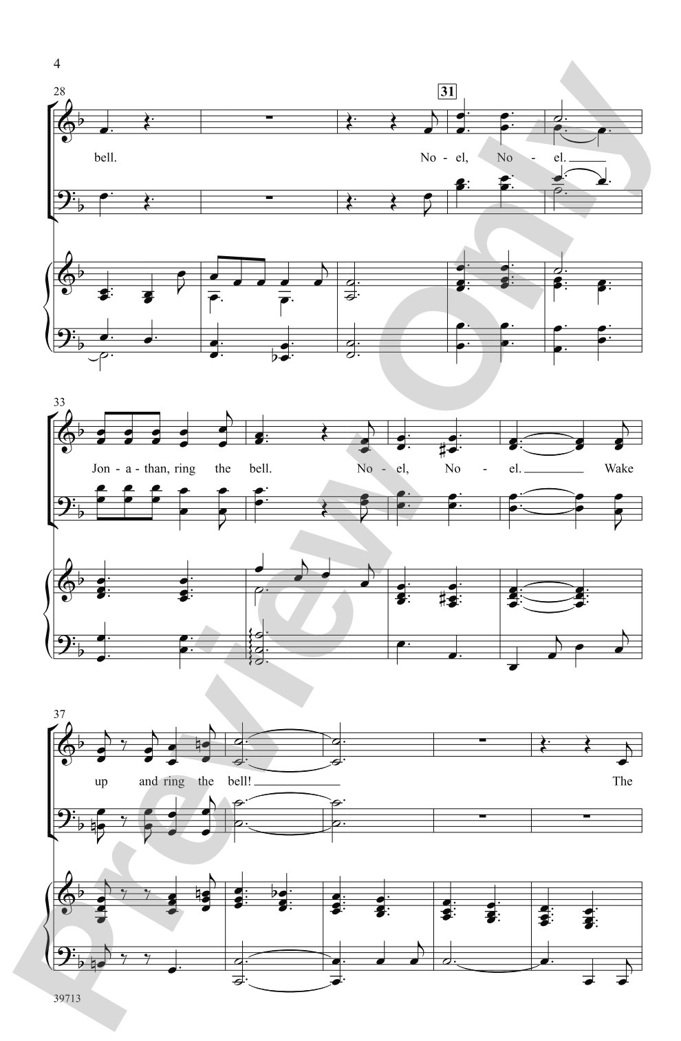 Jonathan's Bell Carol: SATB Choral Octavo