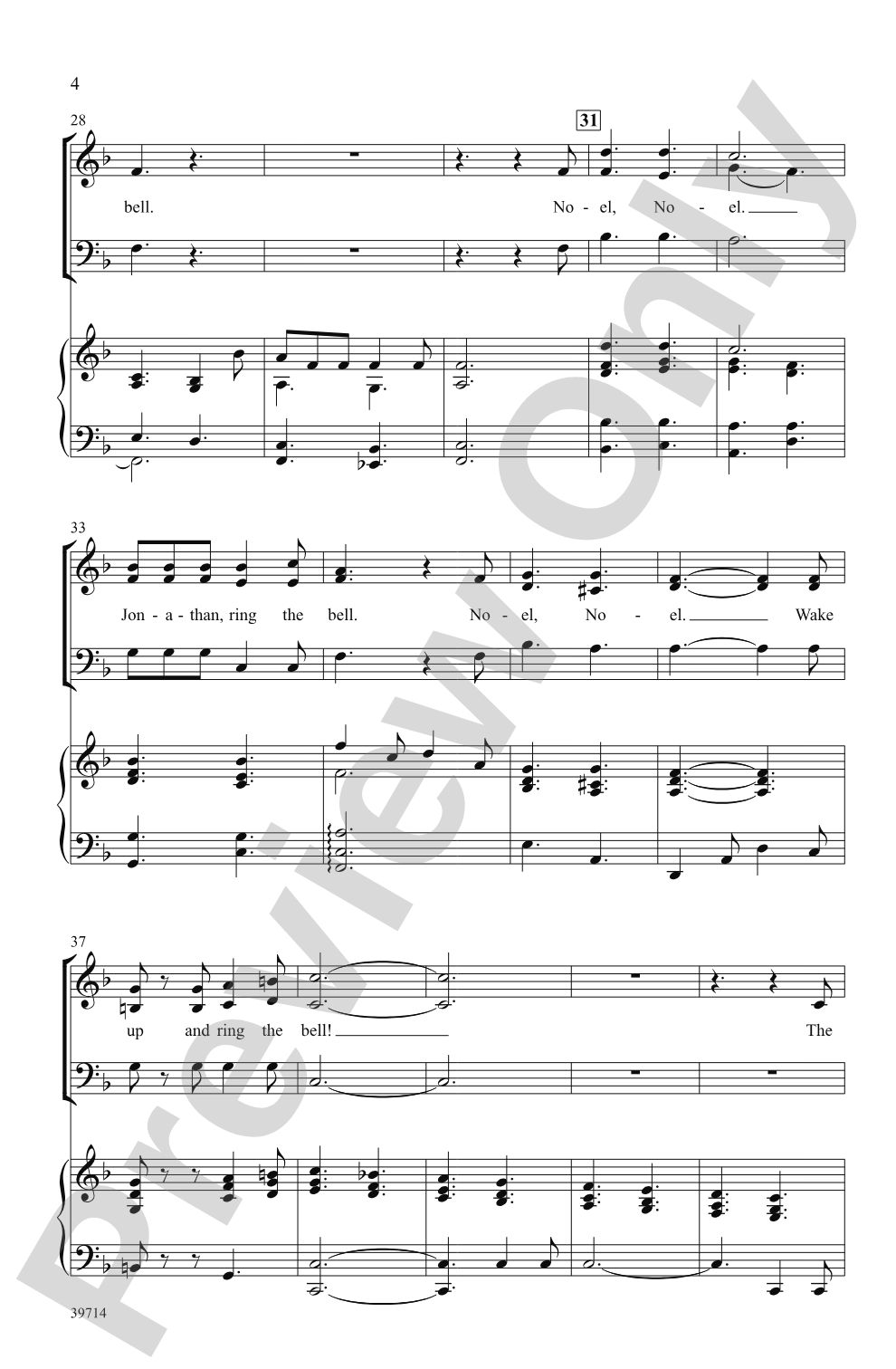 Jonathan's Bell Carol: SAB Choral Octavo